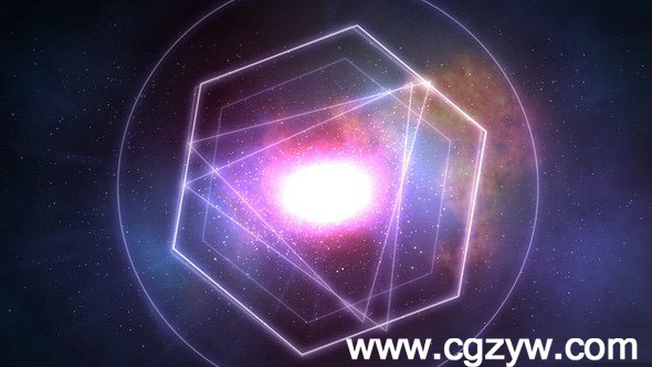 AE模板 宇宙银河时空穿越隧道穿梭标志演绎动画片头