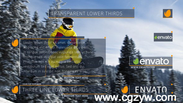 AE模板-透明字幕条栏目包装展示Transparent Lower Thirds