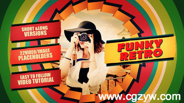 AE模板-复古电视节目栏目包装开场 VideoHive Funky Retro