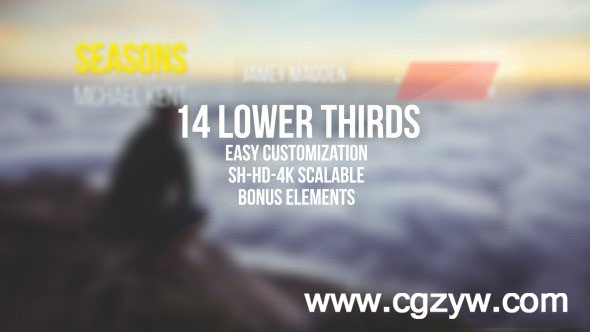 AE模板-14种简约清新文字标题字幕条展示免费下载