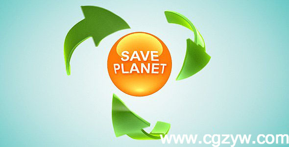 AE模板 绿色环保志愿爱心箭头宣传videohive-think-green