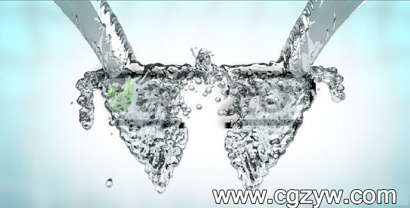 AE模板-水溅标志Logo文字展示 VideoHive Water Splash Logo Reveal