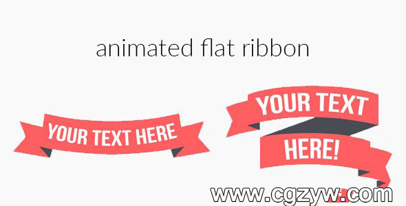 AE模板-扁平化创意丝带标签动画文字标题包装VideoHive Animated Flat Ribbon