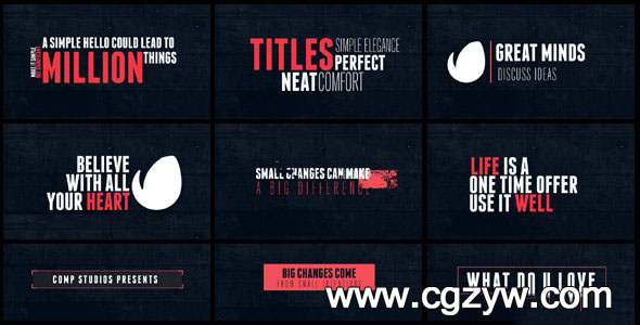 AE模板-企业优雅文字标题排版动画 VideoHive 15 Minimal Titles