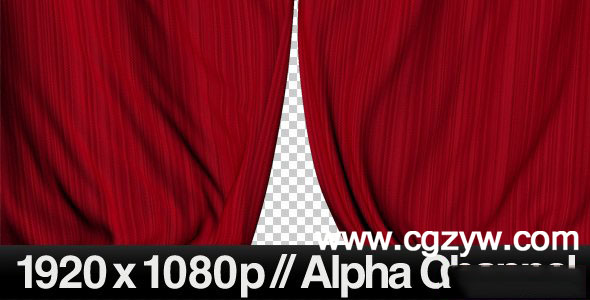 视频素材-舞台红色幕布关闭谢幕节目开场片头预告宣传