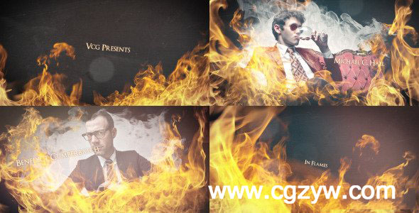 AE模板-电影史诗震撼火焰照片视频开场 In Flames – An Epic Dynamic Opener