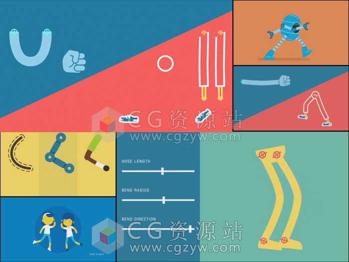 AE脚本-卡通人物关节骨骼绑定联动弹跳MG动画RubberHose v2.11 + 教程（含中/英文字幕）-图片1