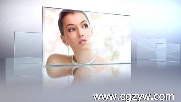 AE模板-简洁简单唯美玻璃质感图片商务企业公司宣传片照片展示