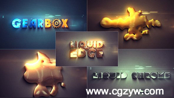 AE模板-动态液体标志汇聚logo演绎动画videohive-liquid-edge