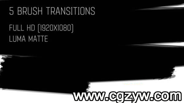 视频素材-5个笔刷转场高清素材 VideoHive Brush Transitions Pack1