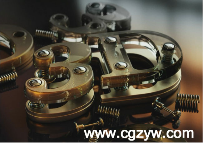 C4D制作金属质感文字建模渲染合成教程Ciname 4D – Creating A Fantastic 3D Text Scene Tutorial