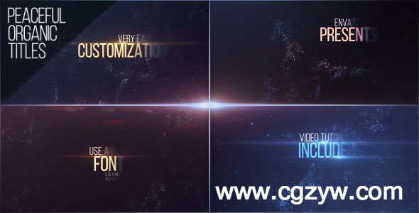 AE模板-粒子背景主题介绍动画Peaceful Organic Titles