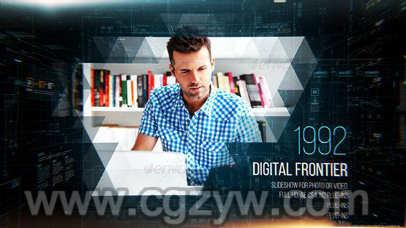 AE模板-数字化空间穿梭人物公司历史介绍科学教育节目展示