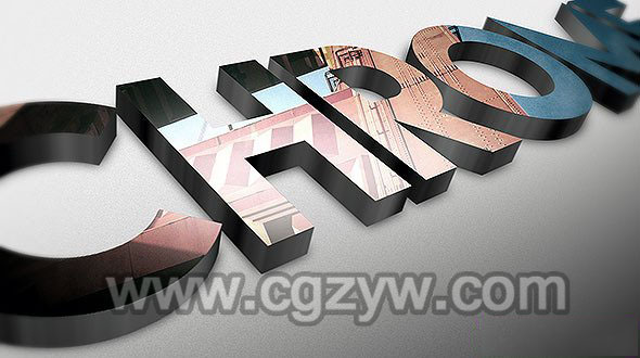 AE模板-大气质感3D三维logo演绎片头展示3d-reflection-logo