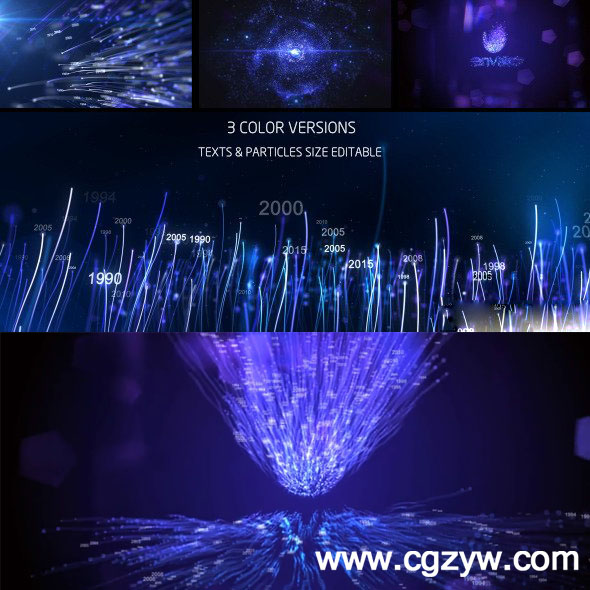 AE模板-漂亮粒子生长文字Logo公司企业发展历程时间线开场-图片1