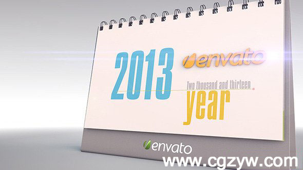 AE模板-新年台历三维翻页相册展示动画（C4D工程）