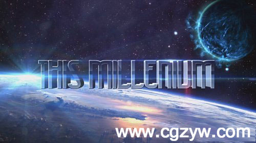 AE模板-震撼三维空间粒子背景logo文字展示