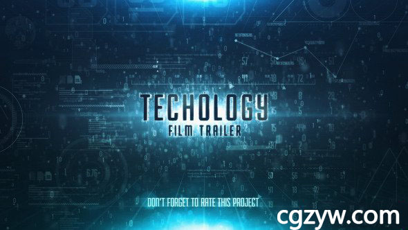 AE模板-震撼大气数字化电影预告片头空间穿梭图片视频展示