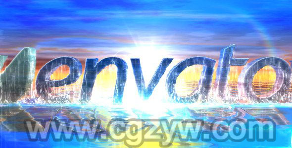 AE模板-Logo文字浮出水面开场展示 Sea Water Logo Intro