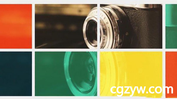 AE模板 简约彩色网格企业宣传片广告相册展示 免费下载