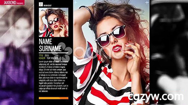 AE模板-现代时尚酷炫滑动相册炫光图文展示