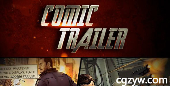 AE模板 震撼开场卡通电影漫画插图艺术效果宣传视频