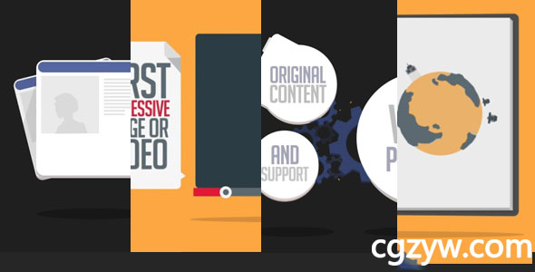 AE模板-扁平化产品介绍宣传开场 Kinetic Typography 免费下载