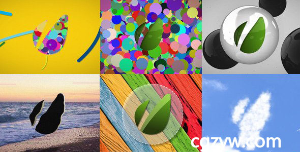 AE模板-动态快速转场彩色粒子Logo展示Imaginarium