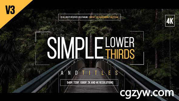 AE模板-简洁线框人名字幕条动态人物介绍 Lower Thirds  免费下载