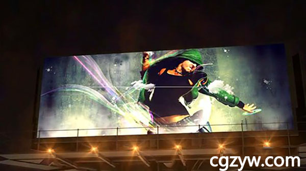 AE模板-城市夜晚闪亮时尚广告牌告示牌图片视频展示 免费下载