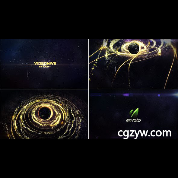 AE模板-震撼电影片头星空粒子光线环绕三维地球星系旋转logo展示