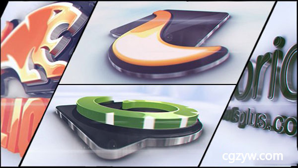 AE模板-大气炫光优雅3D反射质感公司企业 Logo挤出标志展示