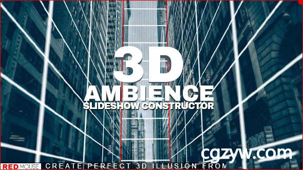 AE模板－图片照片转动态3D透视旋转焦距景深动画展示