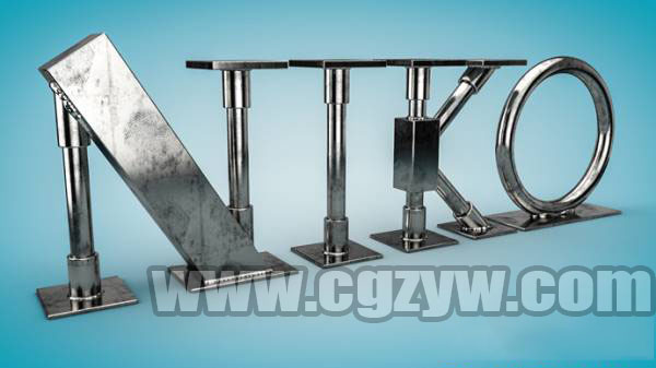 C4D制作金属污迹肮脏钢铁质感建模渲染教程