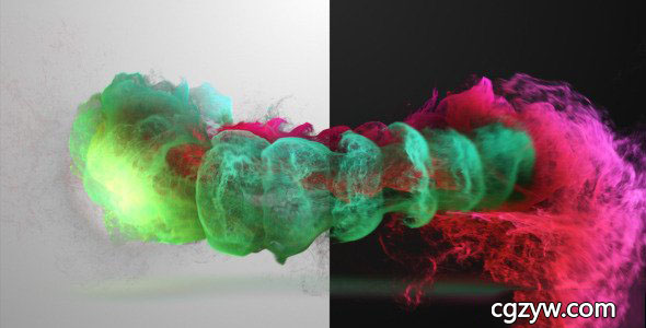 AE模板-绚丽多彩水彩水墨粒子运动Logo展示 Colorized Inkflow Logo Reveal