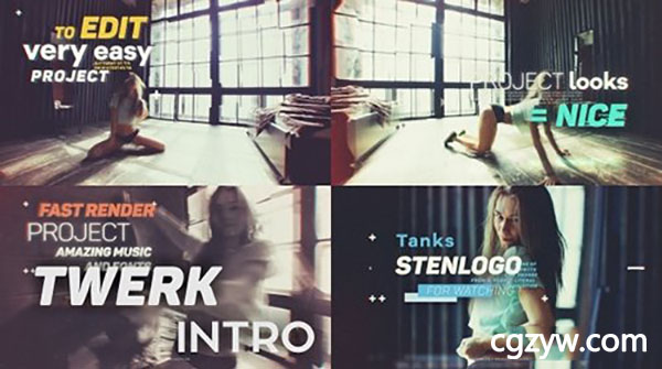 AE模板-激情动感时尚电臀舞音乐个人秀展示 Twerk Intro