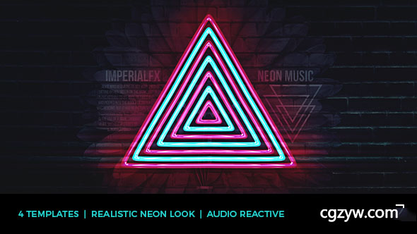 AE模板-华丽霓虹灯音乐节奏闪动 动态展示 免费下载