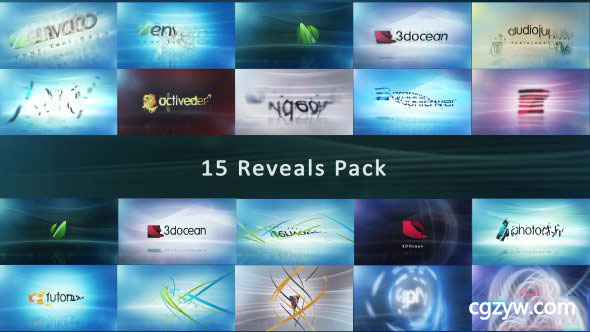 AE模板-15个简洁公司企业商务Logo标志展示开场