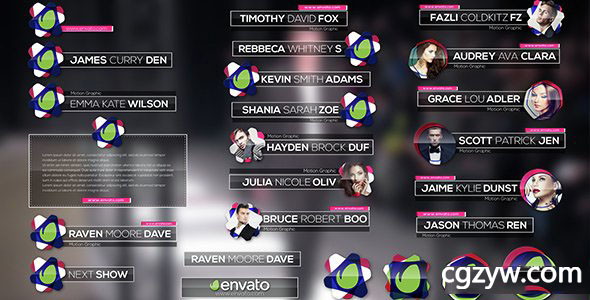 AE模板-公司企业时尚人名字幕条信息展示框切换特效展示 免费下载