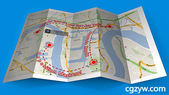 AE模板-企业公司三维地图路径目标地点指示动画 免费下载