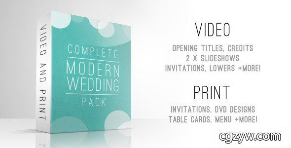 AE模板-完整一套优雅清晰照片墙浪漫婚礼包装  免费下载