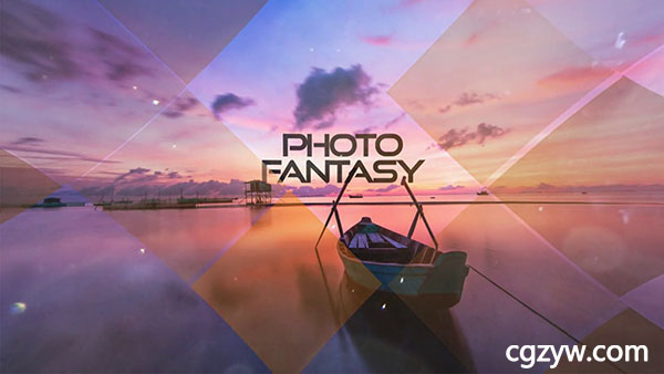 AE模板-唯美梦幻复古耀光菱形遮罩转场特效幻灯片 免费下载