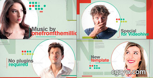 AE模板-文字图片创意排版动画人物介绍 免费下载