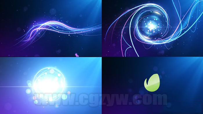 AE模板-优雅企业公司片头logo展示粒子光线展示 免费下载