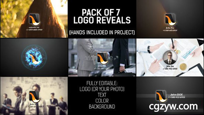 AE模板-商业公司logo标志滑动开场展示Pack of Hand Logo 免费下载