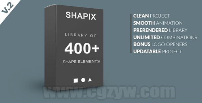 AE模板-400+MG动画图形线条小元素合集包视频素材Motion Graphic工程