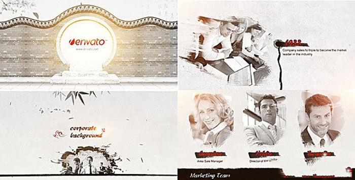 AE模板-中国风水墨企业公司商品包装员工信息介绍栏目包装宣传