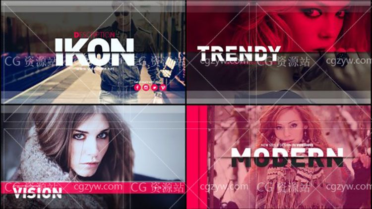 AE模板-时尚复古婚礼照片图片快速切换电影游戏宣传幻灯片滑动开场-免费下载