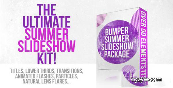 AE模板-夏天海滩旅游聚会幻灯片展示工具包  免费下载