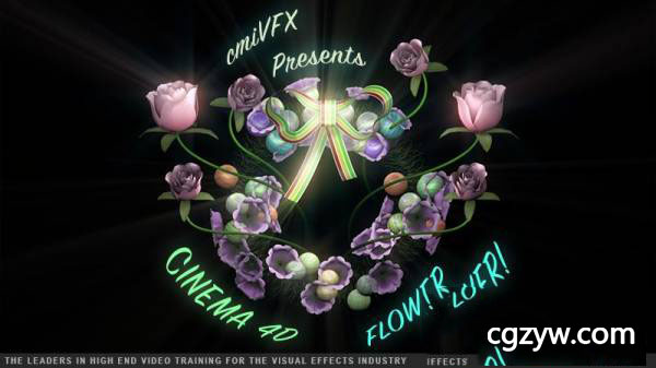 CmiVFX C4d R17 制作路径生长开花动画教程+工程文件 免费下载